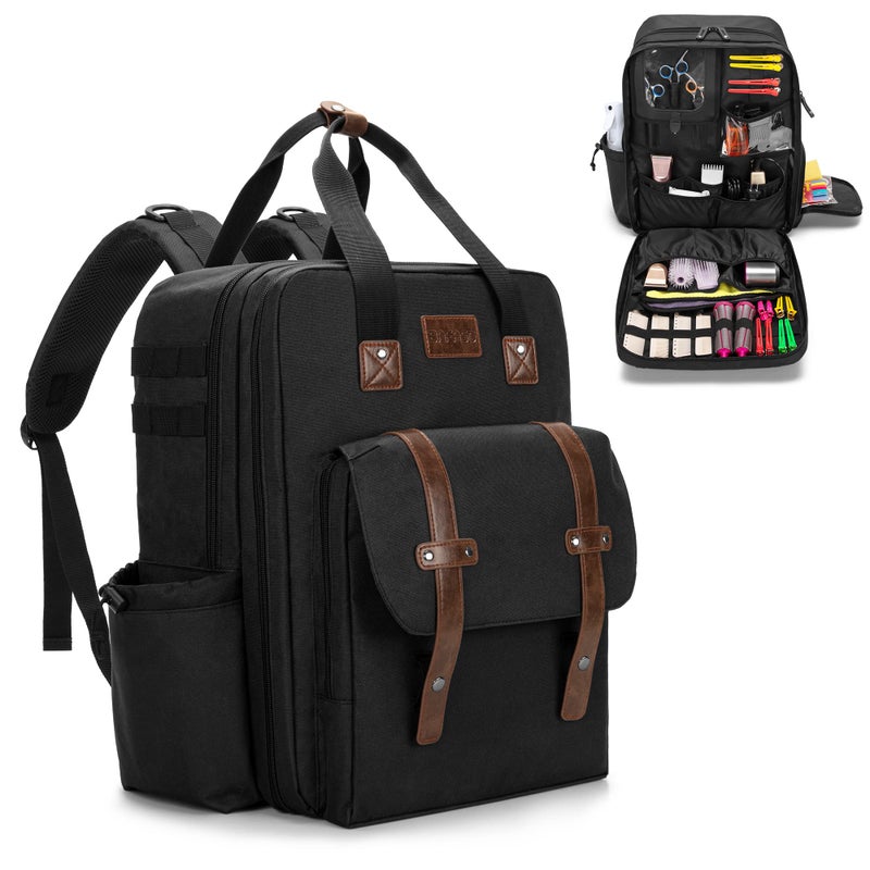 BAFASO Large Capacity Barber Case Travel Hairdresser Bag Holds Various Hair Cutting Tools Bag Only Black